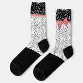 Zebra-Haut Schwarz-weiße Tigerstreifen pink Socken (Linkes Detail)