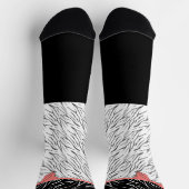 Zebra-Haut Schwarz-weiße Tigerstreifen pink Socken (Oben)
