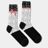 Zebra-Haut Schwarz-weiße Tigerstreifen pink Socken (Rechts)