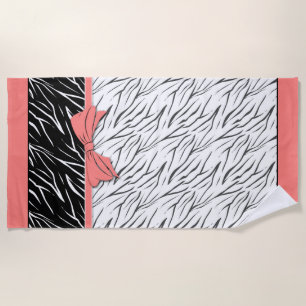 Zebra-Haut Schwarz-weiße Tigerstreifen pink Strandtuch