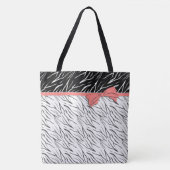 Zebra-Haut Schwarz-weiße Tigerstreifen pink Tasche (Vorderseite)