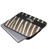 Zebra-Hautdruck Laptopschutzhülle (Vorne Knopf)