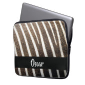 Zebra-Hautdruck Laptopschutzhülle (Vorderseite Links)