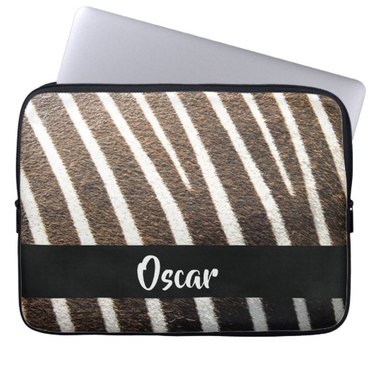 Zebra-Hautdruck Laptopschutzhülle (Vorderseite)