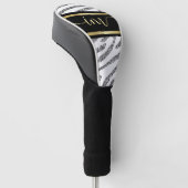 Zebra Hautfarbe Schwarz-Weiß, monogramiert Golf Headcover (angewinkelt)