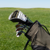 Zebra Hautfarbe Schwarz-Weiß, monogramiert Golf Headcover (In SItu)