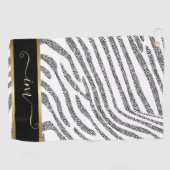 Zebra Hautfarbe Schwarz-Weiß, monogramiert Golfhandtuch (Horizontal)