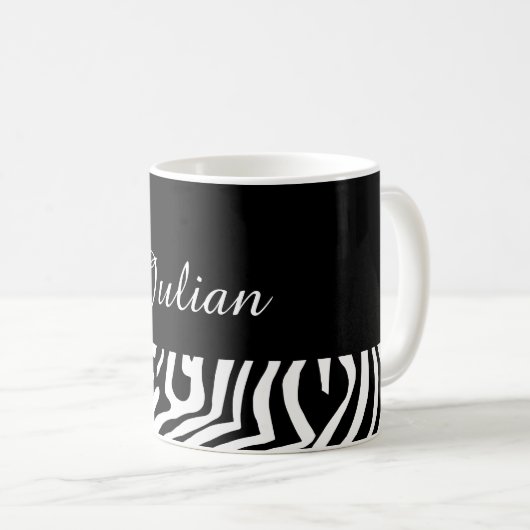 Zebra-Hautmuster Kaffeetasse (VorderseiteRechts)