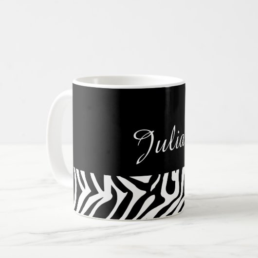 Zebra-Hautmuster Kaffeetasse (Vorderseite Links)