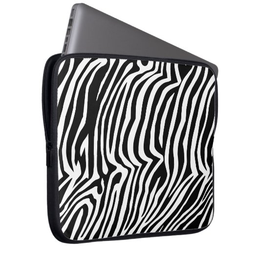 Zebra-Hautmuster Laptopschutzhülle (Vorne Rechts)