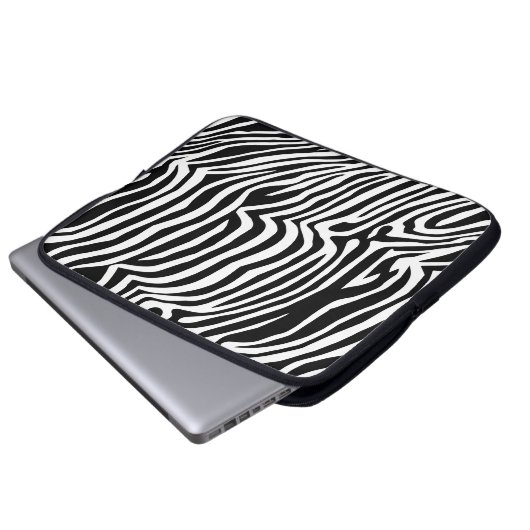 Zebra-Hautmuster Laptopschutzhülle (Vorne Knopf)