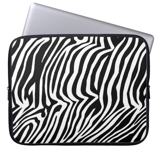 Zebra-Hautmuster Laptopschutzhülle (Vorderseite)