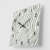 Zebra-Hautmuster Quadratische Wanduhr (Winkel)