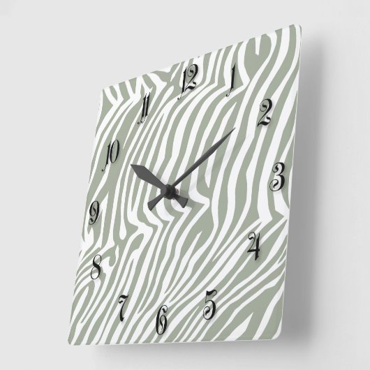 Zebra-Hautmuster Quadratische Wanduhr (Winkel)