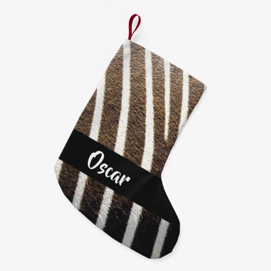 Zebra-Hautprint Kleiner Weihnachtsstrumpf (Vorderansicht (hängend))