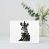 Zebra Head African Animal Low Poly Postkarte (Stehend Vorderseite)