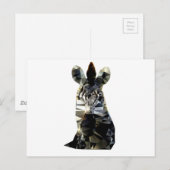 Zebra Head African Animal Low Poly Postkarte (Vorne/Hinten)