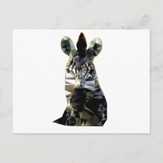 Zebra Head African Animal Low Poly Postkarte