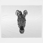 Zebra Head auf Silver Fleecedecke (Vorderseite (Horizontal))