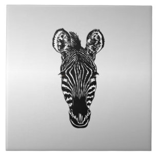 Zebra Head auf Silver Fliese