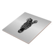 Zebra Head auf Silver Fliese (Seite)