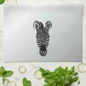 Zebra Head auf Silver Geschirrtuch (Gefaltet)