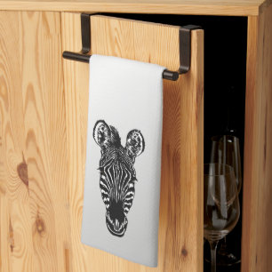 Zebra Head auf Silver Geschirrtuch