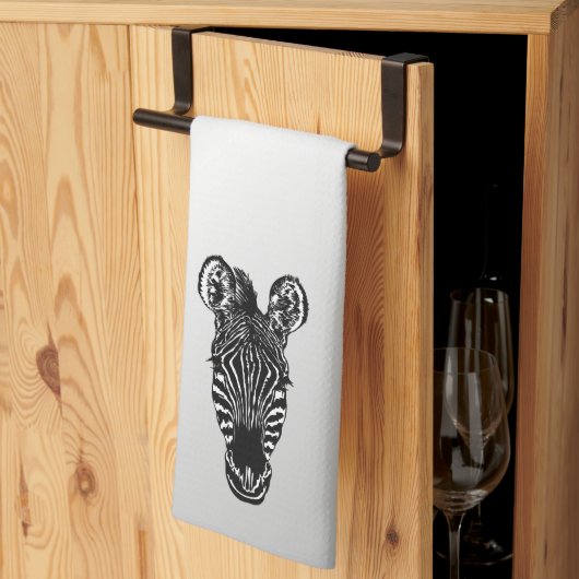 Zebra Head auf Silver Geschirrtuch (Drittel gefaltet)