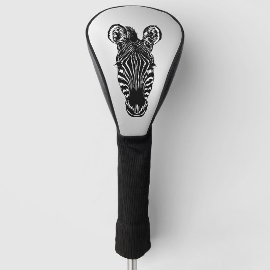 Zebra Head auf Silver Golf Headcover (Vorderseite)