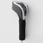 Zebra Head auf Silver Golf Headcover (angewinkelt)