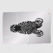 Zebra Head auf Silver Golfhandtuch (Horizontal)