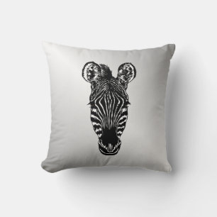 Zebra Head auf Silver Kissen