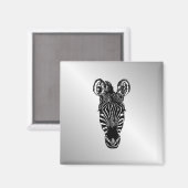 Zebra Head auf Silver Magnet (Vorderseite/Rückseite)