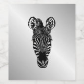Zebra Head auf Silver Weinetikett (Einzelnes Label)