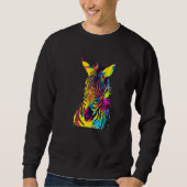 Zebra Head Colorful Pop Art Sweatshirt (Vorderseite)