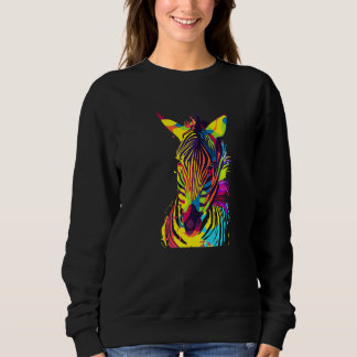 Zebra Head Colorful Pop Art Sweatshirt
