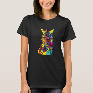 Zebra Head Colorful Pop Art T-Shirt