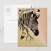 Zebra Head Design Postcard Postkarte (Vorne/Hinten)