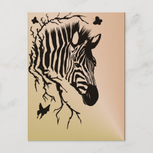 Zebra Head Design Postcard Postkarte