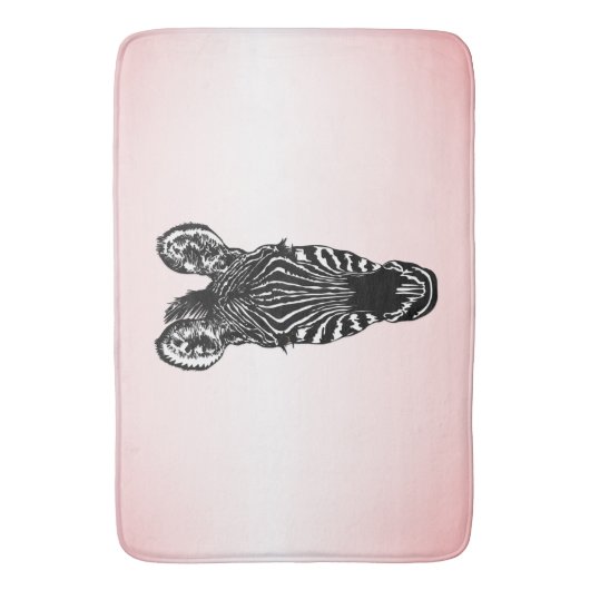 Zebra Head in Rosa Badematte (Vorderseite Vertikal)