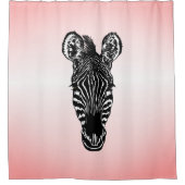 Zebra Head in Rosa Duschvorhang (Vorderseite)