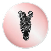 Zebra Head in Rosa Keramikknauf (Vorderseite)