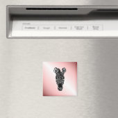 Zebra Head in Rosa Magnet (In Situ (Geschirrspüler))