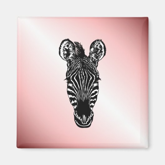 Zebra Head in Rosa Magnet (Vorne)