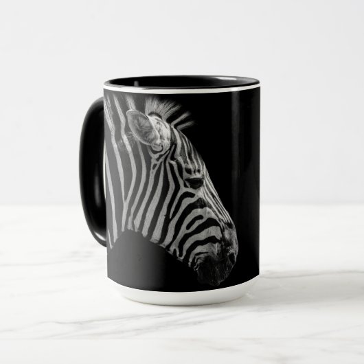 Zebra Head Keramik Tasse (Vorderseite Links)