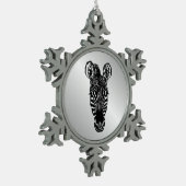 Zebra Head Schneeflocken Zinn-Ornament (Links)