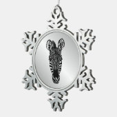 Zebra Head Schneeflocken Zinn-Ornament (Rechts)