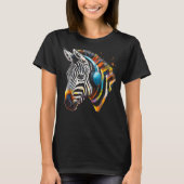 Zebra Headphones Artwork Music Animal Motif Zebra T-Shirt (Vorderseite)
