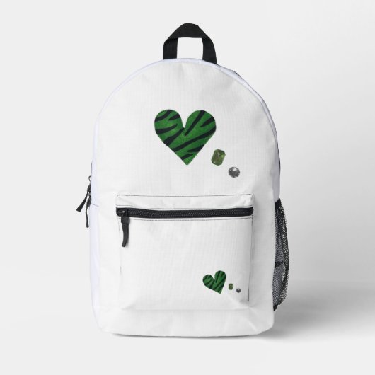 Zebra-heart Bedruckter Rucksack (Vorderseite)