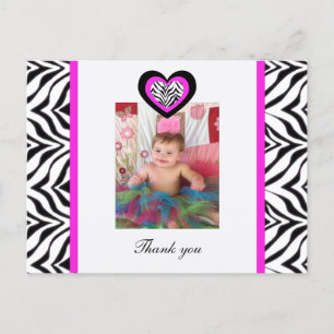 Zebra Heart: Bild: Danke Postcard Postkarte